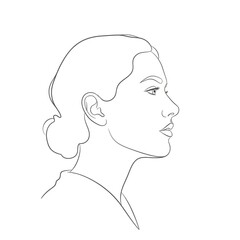 Elegant Woman Profile Line Art - Minimalist Portrait Illustration.