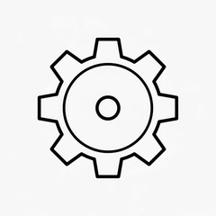 Obraz premium Gear Icon Illustration - A Simple Black and White Mechanical Cogwheel.