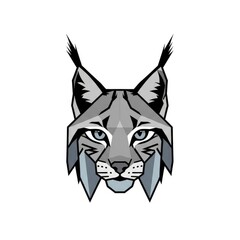 Obraz premium Geometric Lynx Head Illustration with Sharp Edges and Modern Design.