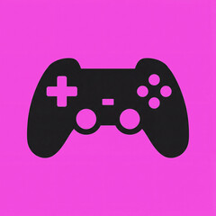 Video game controller with buttons and joysticks in color: soft purple bright