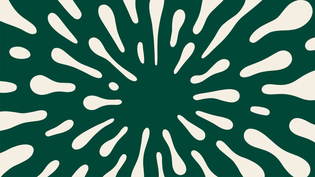 Creative abstract radial splash pattern vector background in green and white for artistic poster decoration and modern illustration design