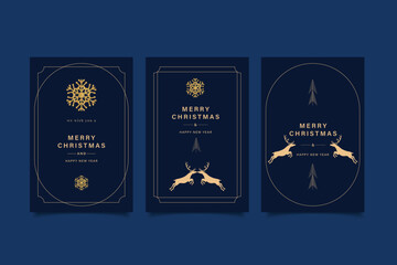 merry christmas and happy new year greeting card invitation design