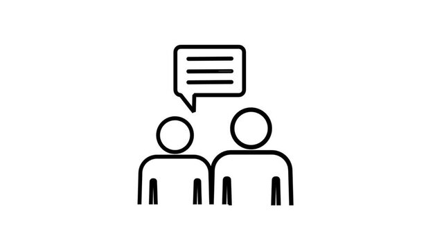 Two People Talking animated icon. Motion icon animation suitable for web, industry, and entertainment.