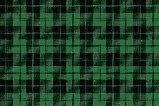 Lumberjack medium-checkered background. Buffalo plaid vector pattern in forest green and black