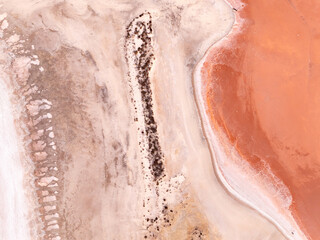 Fototapeta premium Aerial view of Lake Tyrrell, Victoria, Australia