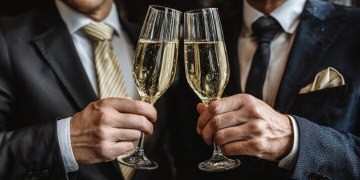 Fiestas, brindis, festividades con champ&aacute;n y con copas.