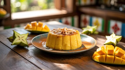 National dishes of Brazil (desserts) - Kindim (port. Quindim is one of the most recognizable and beloved desserts in Brazil, which is a shiny bright yellow custard with a coconut base.