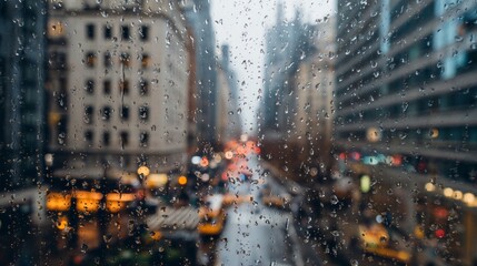 City window with rain effect 