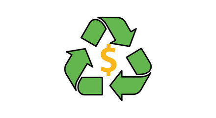 Obraz premium recycling symbol with dollar sign in center illustrating circular economy green investment profit and sustainable business finance
