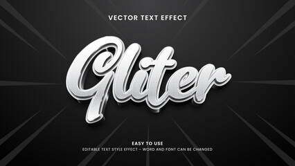 gliter editable text effect 3d vector