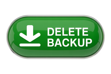 3d icon green delete backup button with downward arrow icon, perfect for data management . Isolated on transparent background, png