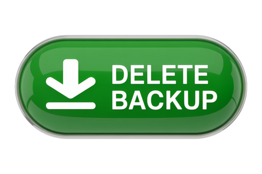 3d icon green delete backup button with downward arrow icon, perfect for data management . Isolated on transparent background, png - Powered by Adobe