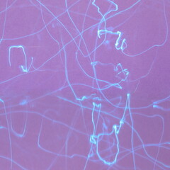 Blue lights on purple background, cyan futuristic backdrop