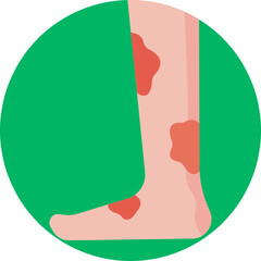 An icon representing foot complications caused by diabetes, highlighting issues such as poor circulation, nerve damage, and the risk of ulcers or infections.