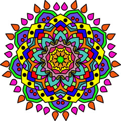 Vector Colored Mandala Round Colored Mandala Design
