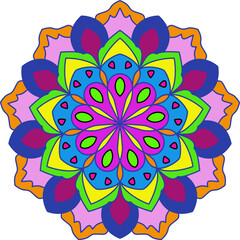 Vector Colored Mandala Round Colored Mandala Design
