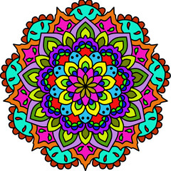 Vector Colored Mandala Round Colored Mandala Design