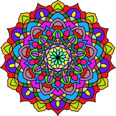 Vector Colored Mandala Round Colored Mandala Design