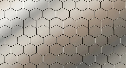 Naklejka premium Seamless Abstract Background Pattern of Silver Metallic Hexagon Honeycomb Tiles or Geometric Wall Texture