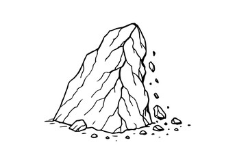 Rock Formation hand drawn simple sketch vector illustration