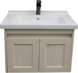 Modern bathroom sink on a transparent background.