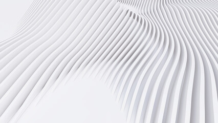 Abstract Curved Shapes. White Circular Background.