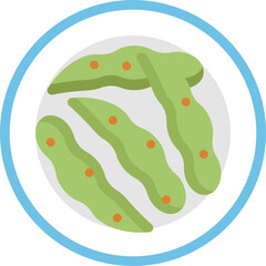 Steamed green soybeans served in their pods, often salted.