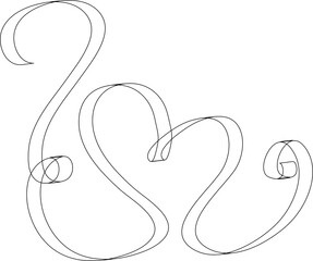 Heart ribbon line. Element of love