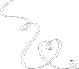 Heart ribbon line. Element of love