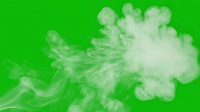 Soft ethereal smoke wafts across tranquil lake surface with gentle smoke flowing across pure effect ad_ready green screen smoke