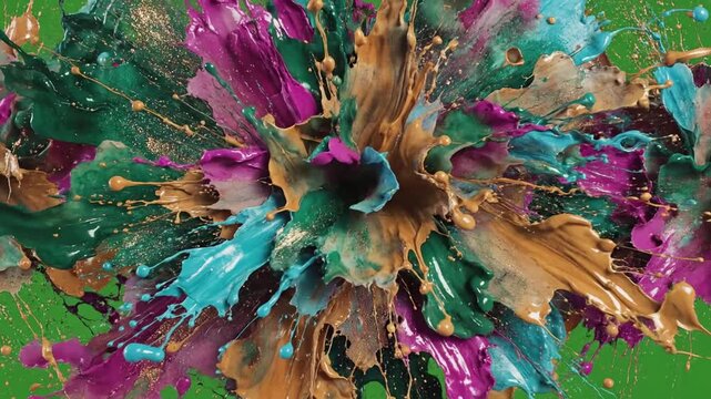 Rustic wooden texture reveals abstract patterns with abstract brush strokes painting on effect green screen brush stroke effects