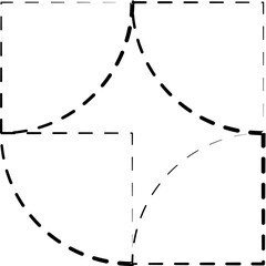 Dash line of Square shapes. Geometric for design