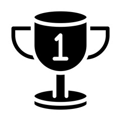 Glyph style business icon of a trophy representing success.