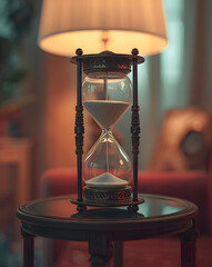 hourglass on table