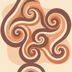 Retro Swirls A Groovy Abstract Design in Earth Tones.