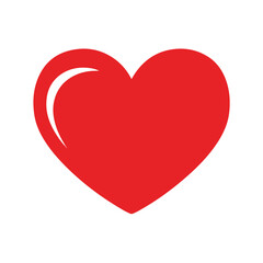 Red Heart Symbol with Glossy Highlight for Love and Affection.