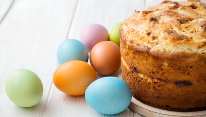 easter cake and eggs