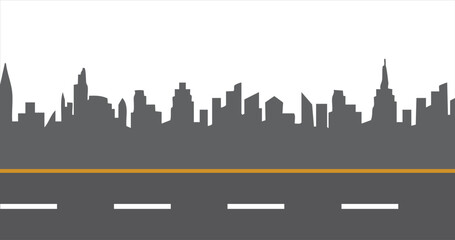 Illustration landscape street and building