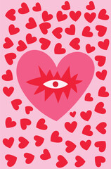 Design wall art eye pink love valentine