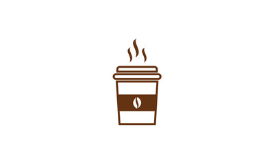 Hot Coffee Cup with Steam Rising Above.