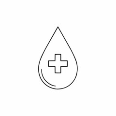 Medical cross in a drop symbol