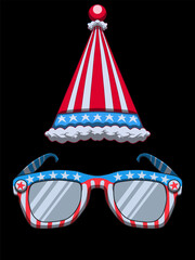 Patriotic Party Hat and Sunglasses for American Celebrations