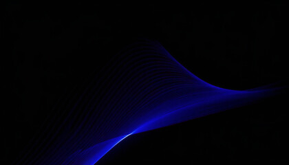 青色の光がアーチ状に流れる抽象ライン背景。Abstract line background with blue light arching.
