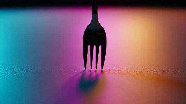 Fork in a Colorful Light - Abstract Food Photography.