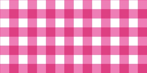 Horizontal pink gingham stripe pattern with balanced checks, ideal for Valentine's Day, banners, web headers, packaging accents, and decorative digital backgrounds.