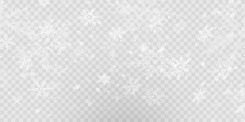 Simple heavy snowflakes design. Wintertime speck freeze shapes. Snowfall weather white blue illustration. Scattered snowflakes december theme. Snow hurricane landscape.	