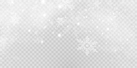 Simple heavy snowflakes design. Wintertime speck freeze shapes. Snowfall weather white blue illustration. Scattered snowflakes december theme. Snow hurricane landscape.	