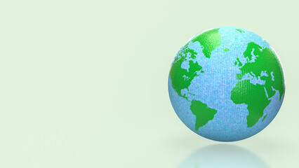 Blue and Green Earth Globe Representing Global Sustainability and Environmental Balance 3d render.