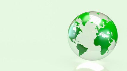 Green Transparent Earth Globe Representing Global Sustainability and Environmental Responsibility 3d render.