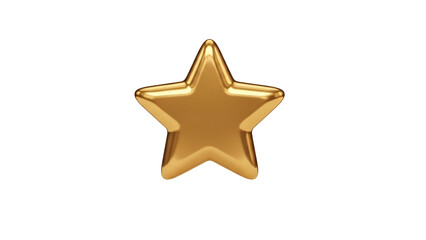 Obraz premium Shiny Golden Star 3D Render Isolated on Transparent Background - Premium Quality Symbol